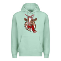 Seafoam christmas scarf heifer Premium Hoodie - RanaPortraitStore