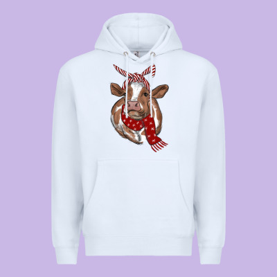 Christmas Scarf Heifer Premium Hoodie Designed By Ranaportraitstore