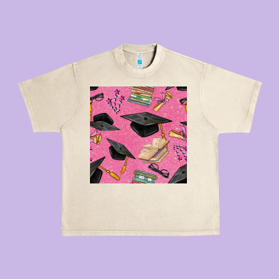 Pink Glitter Graduation Seamless Pattern Urban Heavy Tee Designed By Bundleandbundleshop