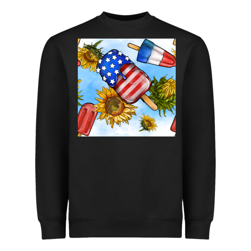 4th Of July Sunflowers Ice Cream Seamless Pattern Heavyweight Sweatshirt by BundleAndBundleShop | Teevron