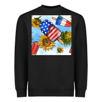 Black 4th of july sunflowers ice cream seamless pattern Heavyweight Sweatshirt - BundleAndBundleShop