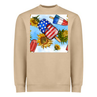 Mushroom 4th of july sunflowers ice cream seamless pattern Heavyweight Sweatshirt - BundleAndBundleShop
