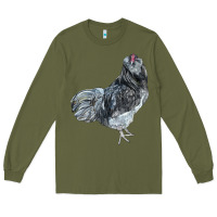 Army Green Ameraucana Rooster Long Sleeve Tee - LillyAllenDesigns