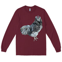 Burgundy Ameraucana Rooster Long Sleeve Tee - LillyAllenDesigns