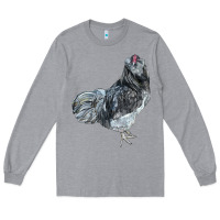 Heather Grey Ameraucana Rooster Long Sleeve Tee - LillyAllenDesigns