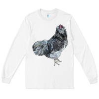 White Ameraucana Rooster Long Sleeve Tee - LillyAllenDesigns