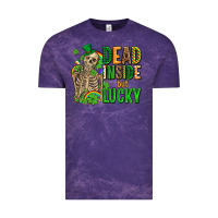 Cloud Purple dead inside but lucky  with skeleton Vintage Tee - AdoDesignShop