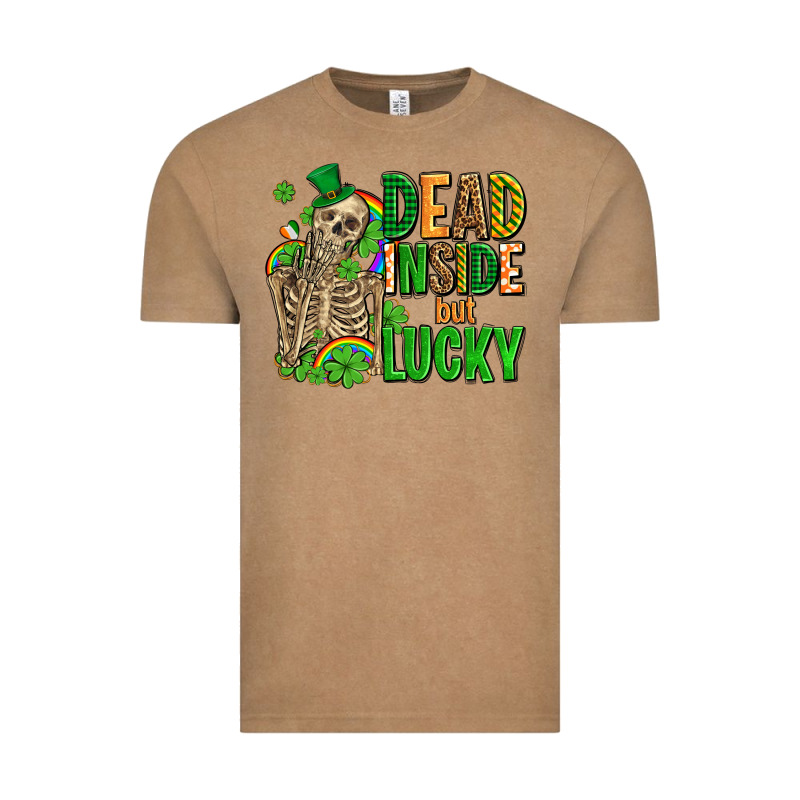 Dead Inside But Lucky  With Skeleton Vintage Tee by AdoDesignShop | Teevron