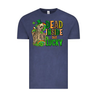 Vintage Denim dead inside but lucky  with skeleton Vintage Tee - AdoDesignShop