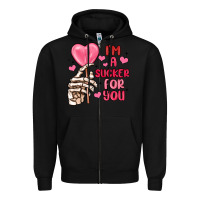 Black i m a sucker for you Zipper Hoodie - MaliasSmallBusiness