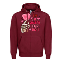 Burgundy i m a sucker for you Zipper Hoodie - MaliasSmallBusiness
