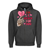 Charcoal Heather i m a sucker for you Zipper Hoodie - MaliasSmallBusiness