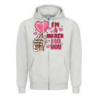 Dove Grey i m a sucker for you Zipper Hoodie - MaliasSmallBusiness