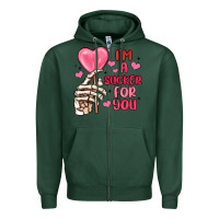 Sports Green i m a sucker for you Zipper Hoodie - MaliasSmallBusiness