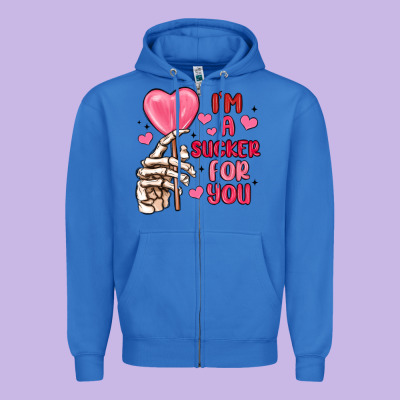 I M A Sucker For You Zipper Hoodie Designed By Maliassmallbusiness