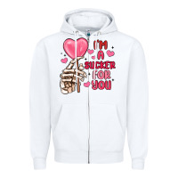 White i m a sucker for you Zipper Hoodie - MaliasSmallBusiness