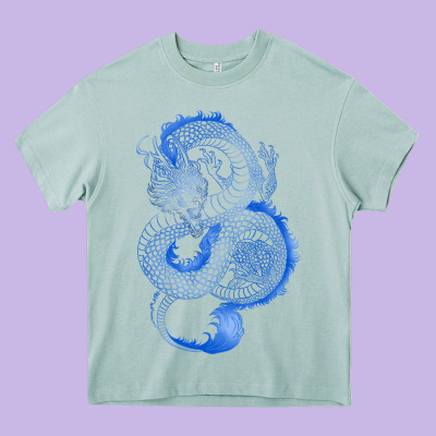 Heavy Core Tee blue dragon