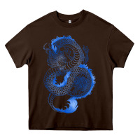 Chocolate Brown blue dragon Heavy Core Tee - RanaPortraitStore