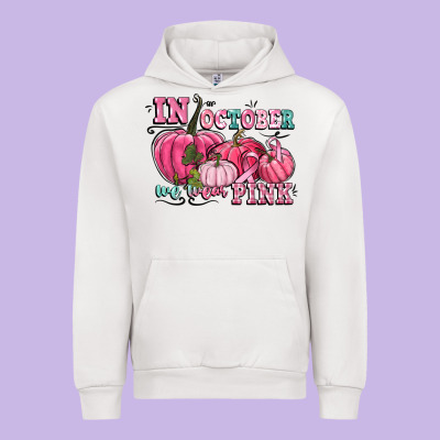 In October We Wear Pink Urban Hoodie Designed By Cowgirlartshop
