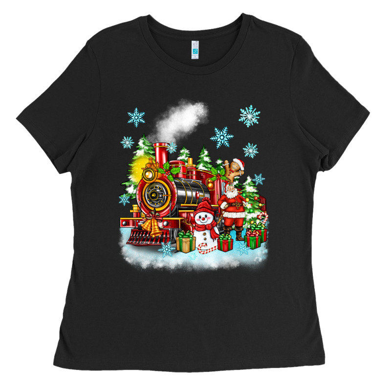 Christmas Polar Express Santa Ladies Tee by Zillion Design Studio | Teevron