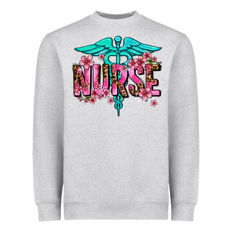 Floral Nurse Heavyweight Sweatshirt by AdoDesignShop | Teevron
