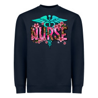 Navy floral nurse Heavyweight Sweatshirt - AdoDesignShop