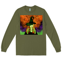 Army Green halloween witch tumbler Long Sleeve Tee - Jasminsmagicworld