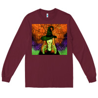 Burgundy halloween witch tumbler Long Sleeve Tee - Jasminsmagicworld