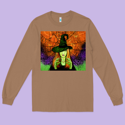 Halloween Witch Tumbler Long Sleeve Tee Designed By Jasminsmagicworld