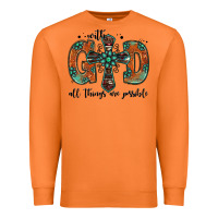 Carrot with god all things are possible gemstone cross Premium Sweatshirt - Jasminsmagicworld