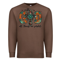 Chestnut with god all things are possible gemstone cross Premium Sweatshirt - Jasminsmagicworld