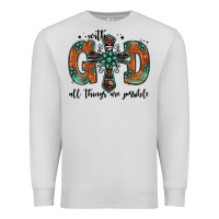 Dove Grey with god all things are possible gemstone cross Premium Sweatshirt - Jasminsmagicworld