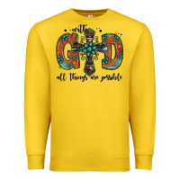 Lemon with god all things are possible gemstone cross Premium Sweatshirt - Jasminsmagicworld