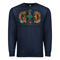 Navy with god all things are possible gemstone cross Premium Sweatshirt - Jasminsmagicworld