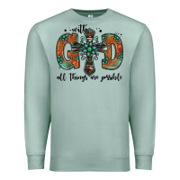 Seafoam with god all things are possible gemstone cross Premium Sweatshirt - Jasminsmagicworld
