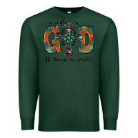 Sports Green with god all things are possible gemstone cross Premium Sweatshirt - Jasminsmagicworld