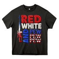 Asphalt red white and pew pew pew Heavy Core Tee - texasbilliewilder