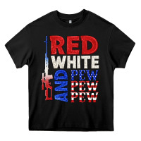 Black red white and pew pew pew Heavy Core Tee - texasbilliewilder