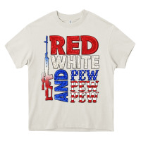 Cream red white and pew pew pew Heavy Core Tee - texasbilliewilder