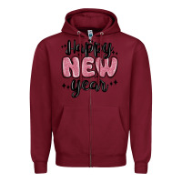 Burgundy happy new year Zipper Hoodie - MaliasSmallBusiness