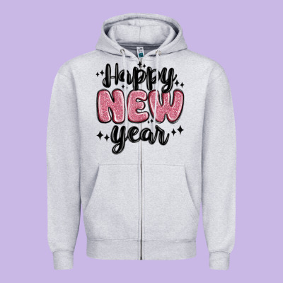 Happy New Year Zipper Hoodie Designed By Maliassmallbusiness