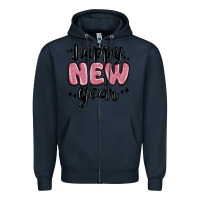 Navy happy new year Zipper Hoodie - MaliasSmallBusiness
