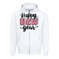White happy new year Zipper Hoodie - MaliasSmallBusiness