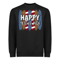 Black happy 4th of july brushstrokes Heavyweight Sweatshirt - BundleAndBundleShop