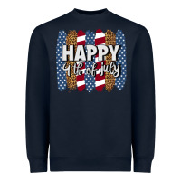 Navy happy 4th of july brushstrokes Heavyweight Sweatshirt - BundleAndBundleShop