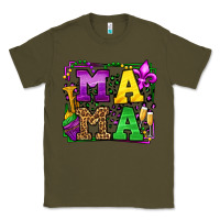 Army Green Mardi Gras leopard frame mama Mother's Day Classic Tee - LillyAllenDesigns