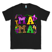 Black Mardi Gras leopard frame mama Mother's Day Classic Tee - LillyAllenDesigns