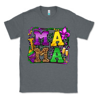 Charcoal Heather Mardi Gras leopard frame mama Mother's Day Classic Tee - LillyAllenDesigns