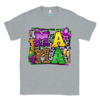 Heather Grey Mardi Gras leopard frame mama Mother's Day Classic Tee - LillyAllenDesigns