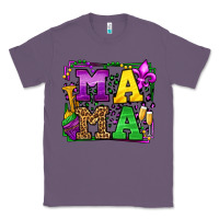 Lavender Mardi Gras leopard frame mama Mother's Day Classic Tee - LillyAllenDesigns